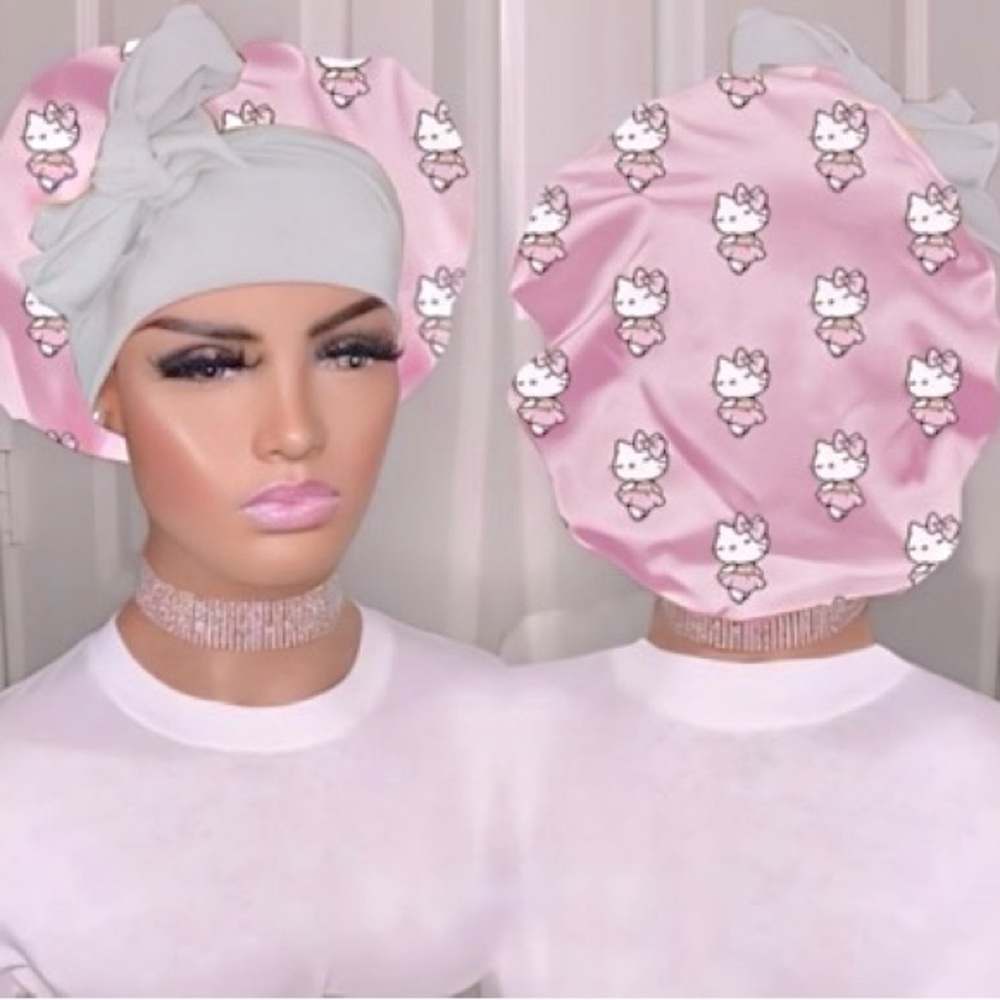 Hello Kitty Silk Bonnet with a Tightening String (2)